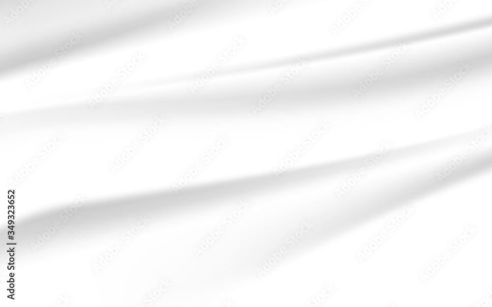 Poster elegant white abstract background with smooth and soft silk fabric texture. clean wave and curve gra