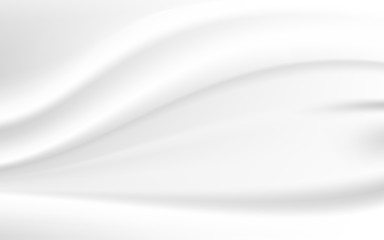 Fototapeta premium Elegant white abstract background with smooth and soft silk fabric texture. Clean wave and curve graphic. Vector design can use for artwork, wallpaper, cover wedding card, textile product 