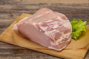 Raw pork meat piece for cooking