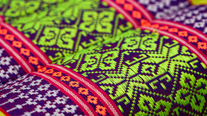  Thai fabric pattern.A texture embroider pattern style local in thailand.