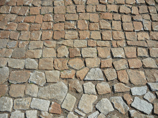Stone block on the road.