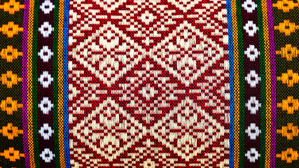 Thai fabric pattern.A texture embroider pattern style local in thailand.