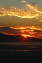 Spectacular sunrise colors at Babitonga Bay, view from the lookout