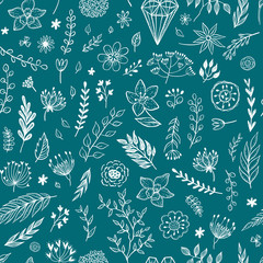 Seamless vector floral pattern. Summer, spring, romantic design.
