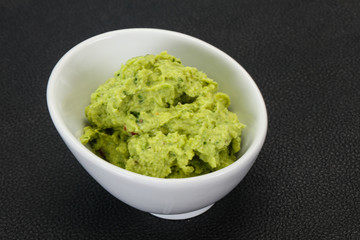 Avocado guacamole sauce with chili pepper