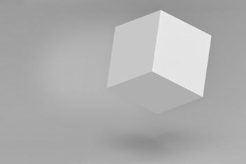 Simple 3D cube box isolate with clipping path 3D illustration.