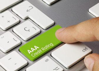 AAA Credit rating - Inscription on Green Keyboard Key.