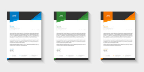 Letterhead design template set Colorful modern abstract design layout for company business