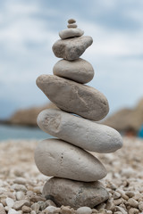 Fototapeta na wymiar Stone balancing close up