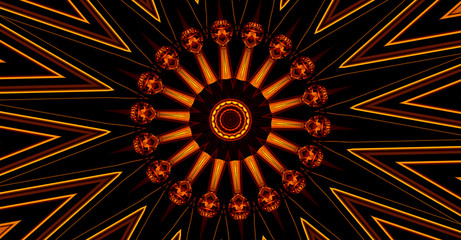 Artistic tungsten bulb kaleidoscope background