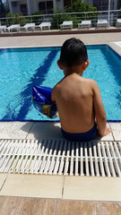 boy in swimming pool