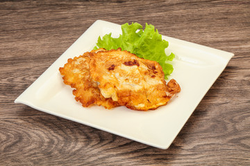 Roasted cod fish in bread