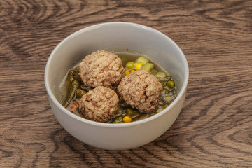 Soup with vegetables and meat balls