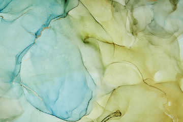 Alcohol ink colors translucent. Abstract multicolored marble texture background. Design wrapping paper, wallpaper. Mixing acrylic paints. Modern fluid art. Alcohol Ink Pattern
