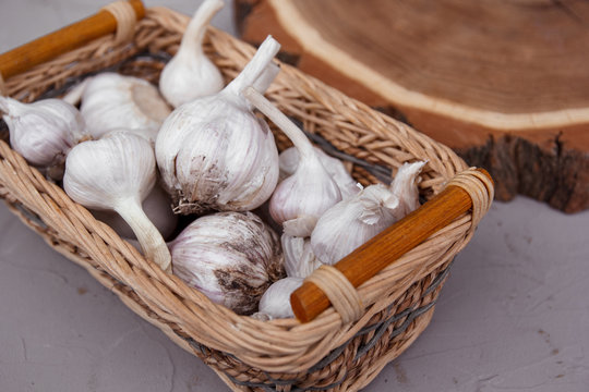 garlic in a basket