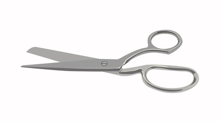 Vector Isolated Illustration of Steel Scissors