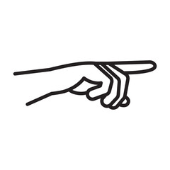 Gesture hand of a human forefinger, pointer