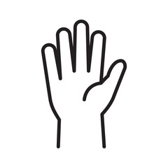 Fototapeta premium Five fingers flat icon. Hand, waving, greeting.