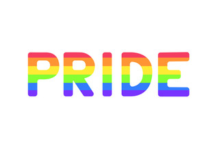LGBT pride lettering. Rainbow type. Month of pride