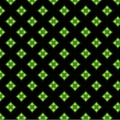 seamless black pattern with green and yellow geometric pattern
