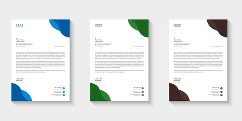 Letterhead design template set with colorful with colorful modern abstract style design vector