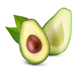 Avocados isolated on white background