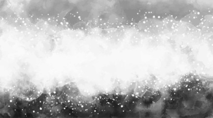 Watercolor black and white abstract background, paint canvas. Grayscale illustration. Abstract aquarelle texture grayscale backdrop. Paintbrush handmade technique splatter. Dispersed grunge wall.
