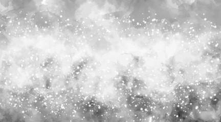 Watercolor black and white abstract background, paint canvas. Grayscale illustration. Abstract aquarelle texture grayscale backdrop. Paintbrush handmade technique splatter. Dispersed grunge wall.