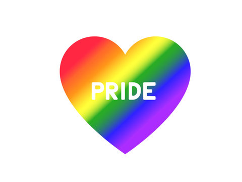 LGBT pride lettering. Rainbow heart. Month of pride