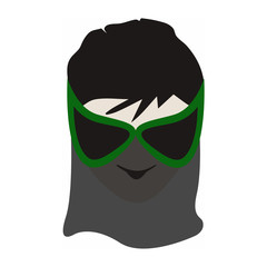 Vector illustration cartoon face for games and print on paper, fabric, ceramic