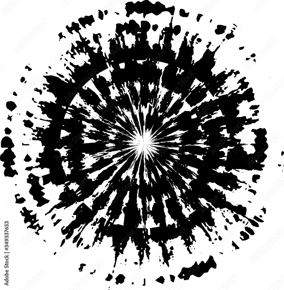 Poster circular texture. distressed uneven grunge background. abstract vector illustration. overlay to crea