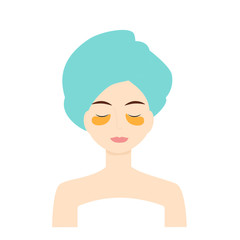 Eye patches, home skin care. Vector illustration isolated on a white background. Flat drawing style.