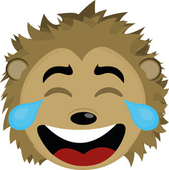 Vector illustration of the face of a cute porcupine cartoon