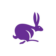 Unique rabbit color illustration of a simple logo design vector