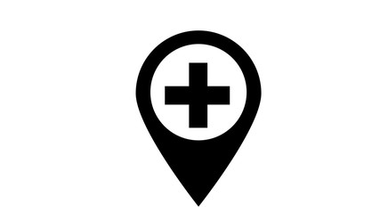 Location pin pointer  set with hospital