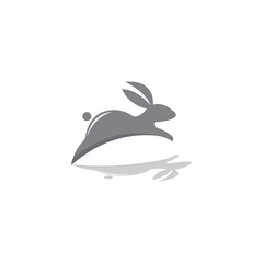 Unique rabbit color illustration of a simple logo design vector