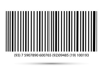 Realistic bar code icon. A modern simple flat barcode. Marketing, the concept of the Internet.