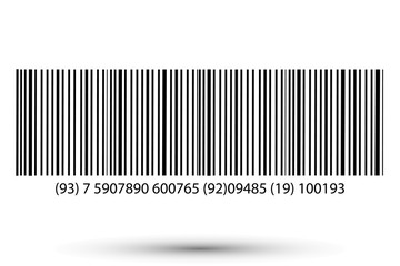 Realistic bar code icon. A modern simple flat barcode. Marketing, the concept of the Internet.