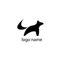 illustration of a simple black dog logo vector design