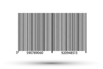 Realistic bar code icon. A modern simple flat barcode. Marketing, the concept of the Internet.