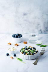 Spinach blueberry walnut Feta salad