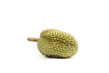 Isolated Durian fruit on white background, king of fruit in southeast asian Thailand.