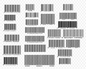 Realistic bar code icon. A modern simple flat barcode. Marketing, the concept of the Internet.