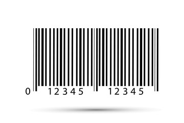 Realistic bar code icon. A modern simple flat barcode. Marketing, the concept of the Internet.