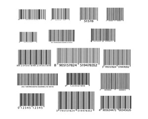 Realistic bar code icon. A modern simple flat barcode. Marketing, the concept of the Internet.