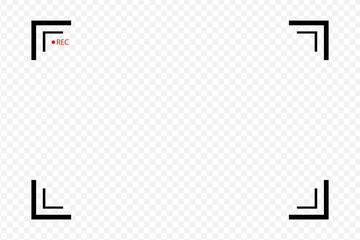 Viewfinder frame of the VCR digital display camera vector frame with photo frames photo frames with transparent background