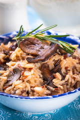 Risotto with mushrooms ande vegetables
