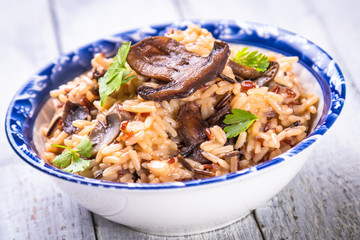 Risotto with mushrooms ande vegetables