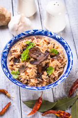 Risotto with mushrooms ande vegetables