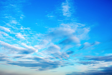 Beautiful sky with pattern of blue and white clouds